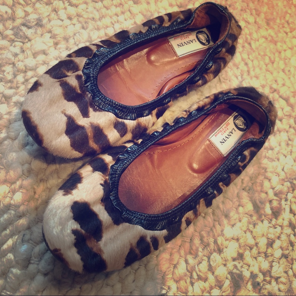 Lanvin leopard flats